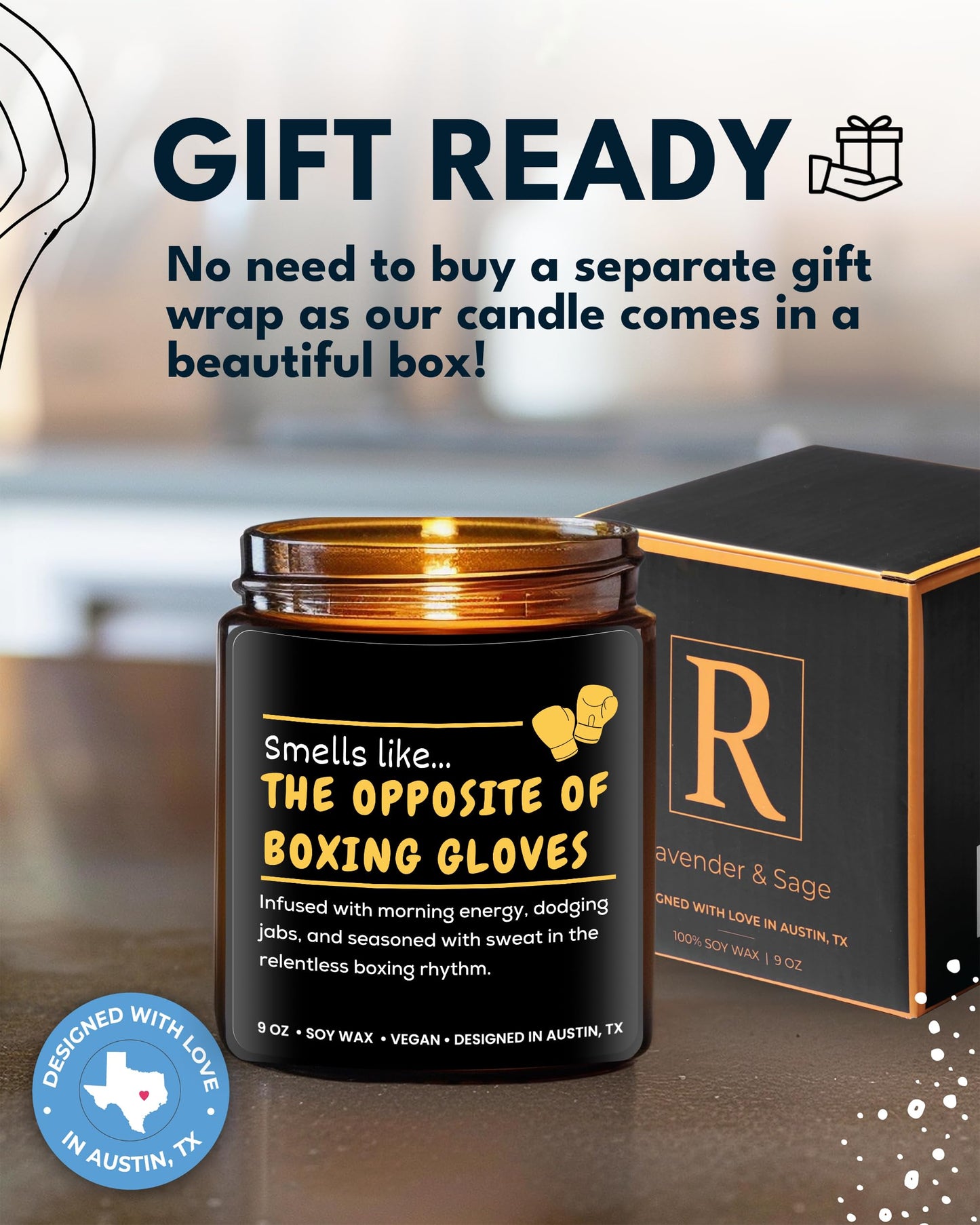 Funny Boxing Candle, Perfect Boxing Gift for Men, Women, Girls & Boys, Sport Lover Memorabilia Gifts for Men, Gifts for Sport Lovers, Fighters, & Coach, Ideal Birthday Present