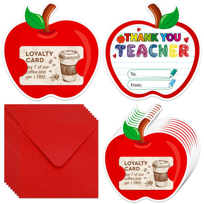 8 Pack Teacher Appreciation Gift Card Holder - Thank You Teacher Apple Gift Card Holder Money and Gift Card Sleeves End of Year Retirement Gifts for Women Men