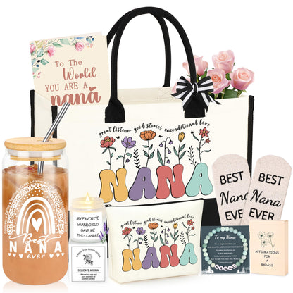 DOGMEM Nana Gifts, Birthday Gifts for Nana, Personalized Gift for Nana from Granddaughter Grandson Grandchildren Grandkids, Best Nana Ever Gifts