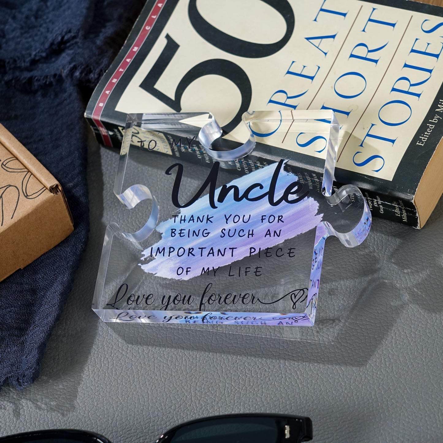 Uncle Gifts Best Uncle Ever Gifts from Niece Nephew - Acrylic Plaque with Sayings for Fathers Day, Birthday, Thanksgiving, Christmas - Desk Decoration
