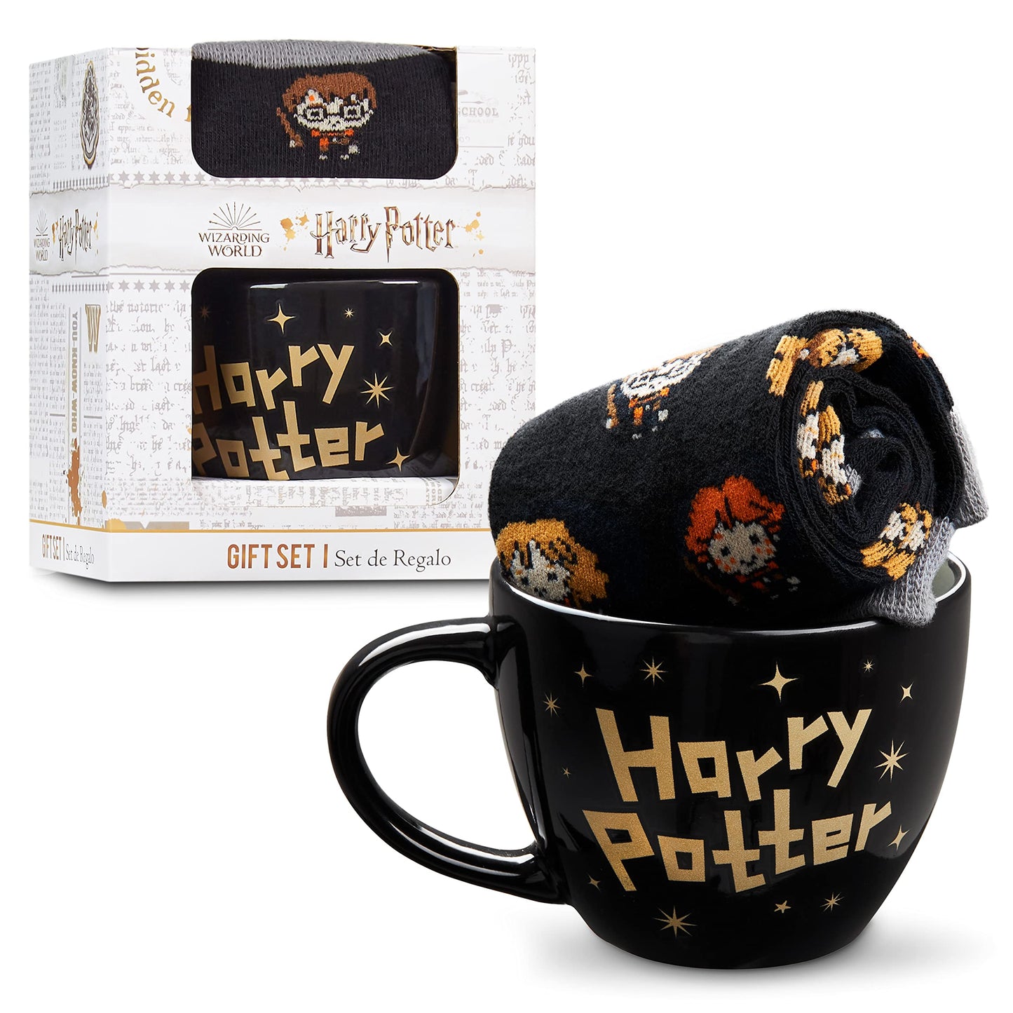 Harry Potter Gifts Mug & Socks Gift Set for Women Teens US Size 4-9, Tea & Coffee Ceramic Mug & Soft Calf Socks Set (4/9 US)