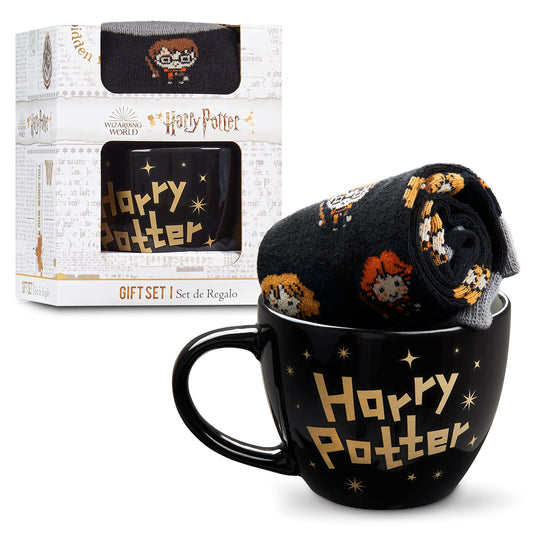 Harry Potter Gifts Mug & Socks Gift Set for Women Teens US Size 4-9, Tea & Coffee Ceramic Mug & Soft Calf Socks Set (4/9 US)