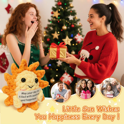Beeboy Emotional Support Crochet Sunshine - Positive Support Plush Gift Ideas for Women, Crochet Ornament Stuff Advent Calendar, Positive Affirmations Amigurumi Dolls