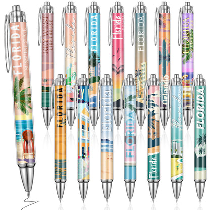Sayglossy 15 Pcs Florida Travel Ballpoint Pens Florida Souvenirs Gifts American Travel Pen Bulk Retractable USA Souvenirs for Office Supplies Gifts