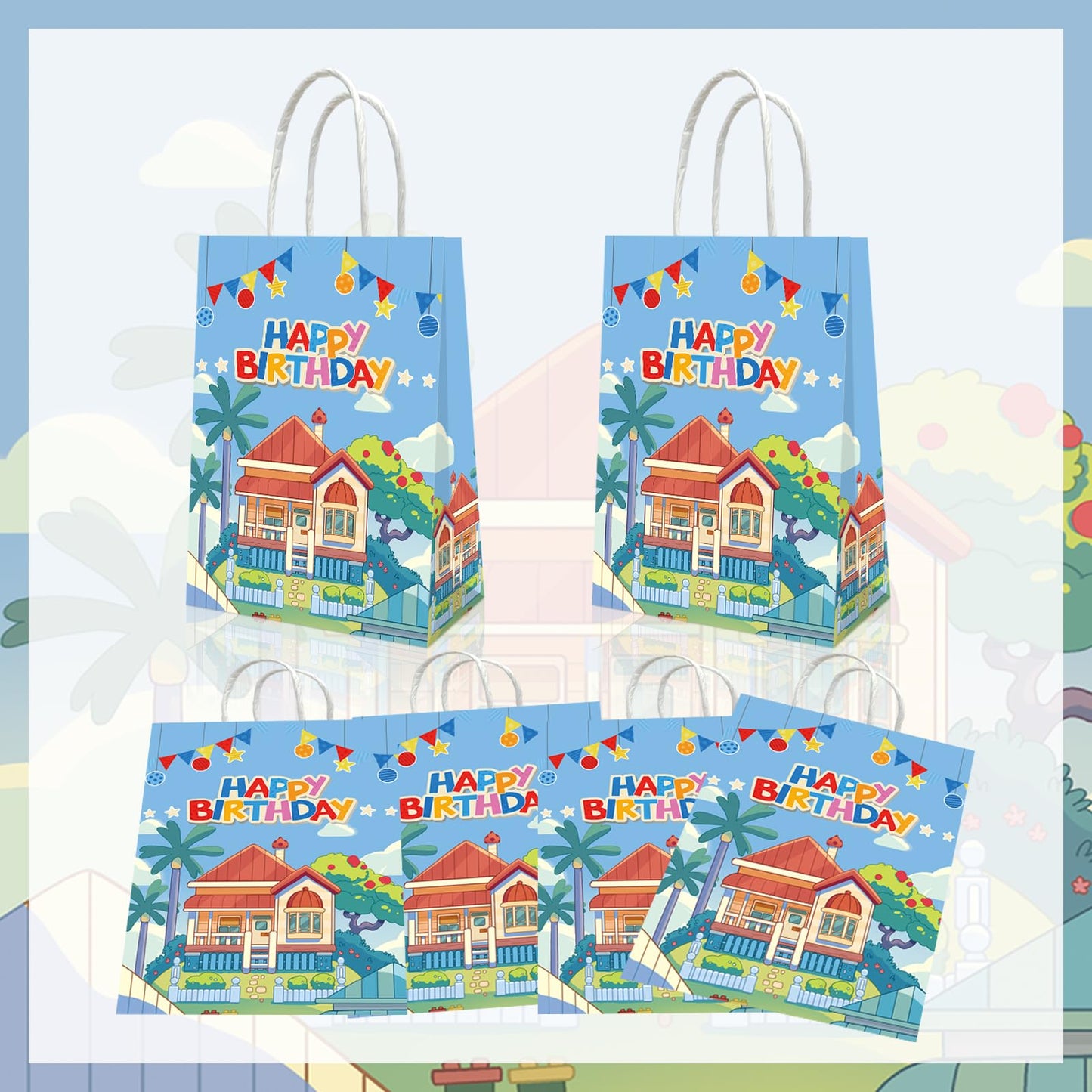 YOOUUQIAN 20 PCS Blue Dog Birthday Party Supplies, Blue Dog Party Decorations Gift Bags Birthday Party Favors Bag
