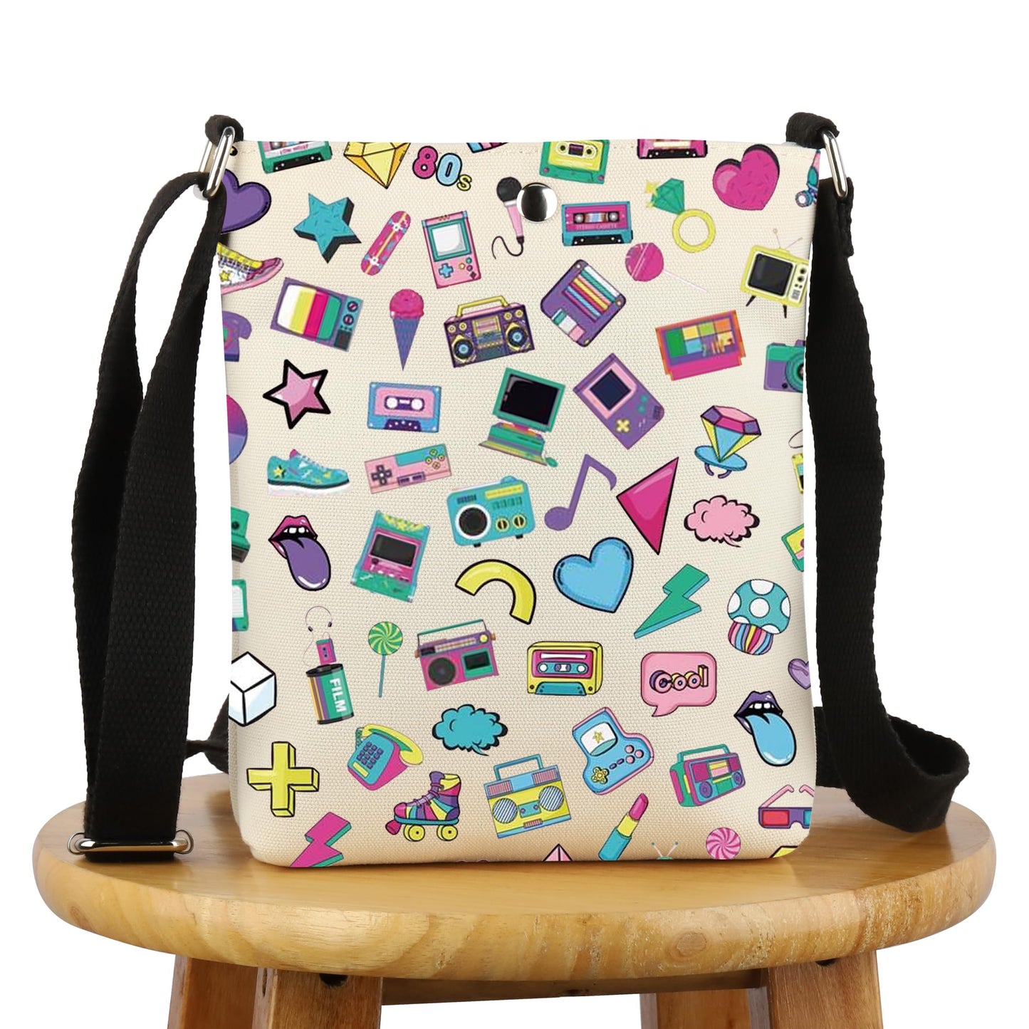 G2TUP 80s Lover Gift 80s Retro Crossbody Bag I Love 80s Travel Bag Back To The 80s Gift