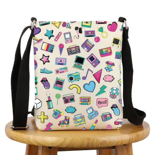 G2TUP 80s Lover Gift 80s Retro Crossbody Bag I Love 80s Travel Bag Back To The 80s Gift