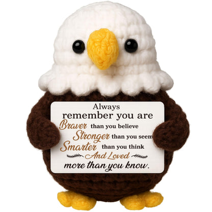 Graduation Gifts Positive Crochet Bald Eagle - Eagle Scout Gifts - Thinking of You Desk Decor