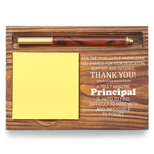 Principal Appreciation Sticky Note Holder, Thank You Gift for School Educational Leaders, Desk Organizer for Office Self-Stick Note Pad Holders TZP80