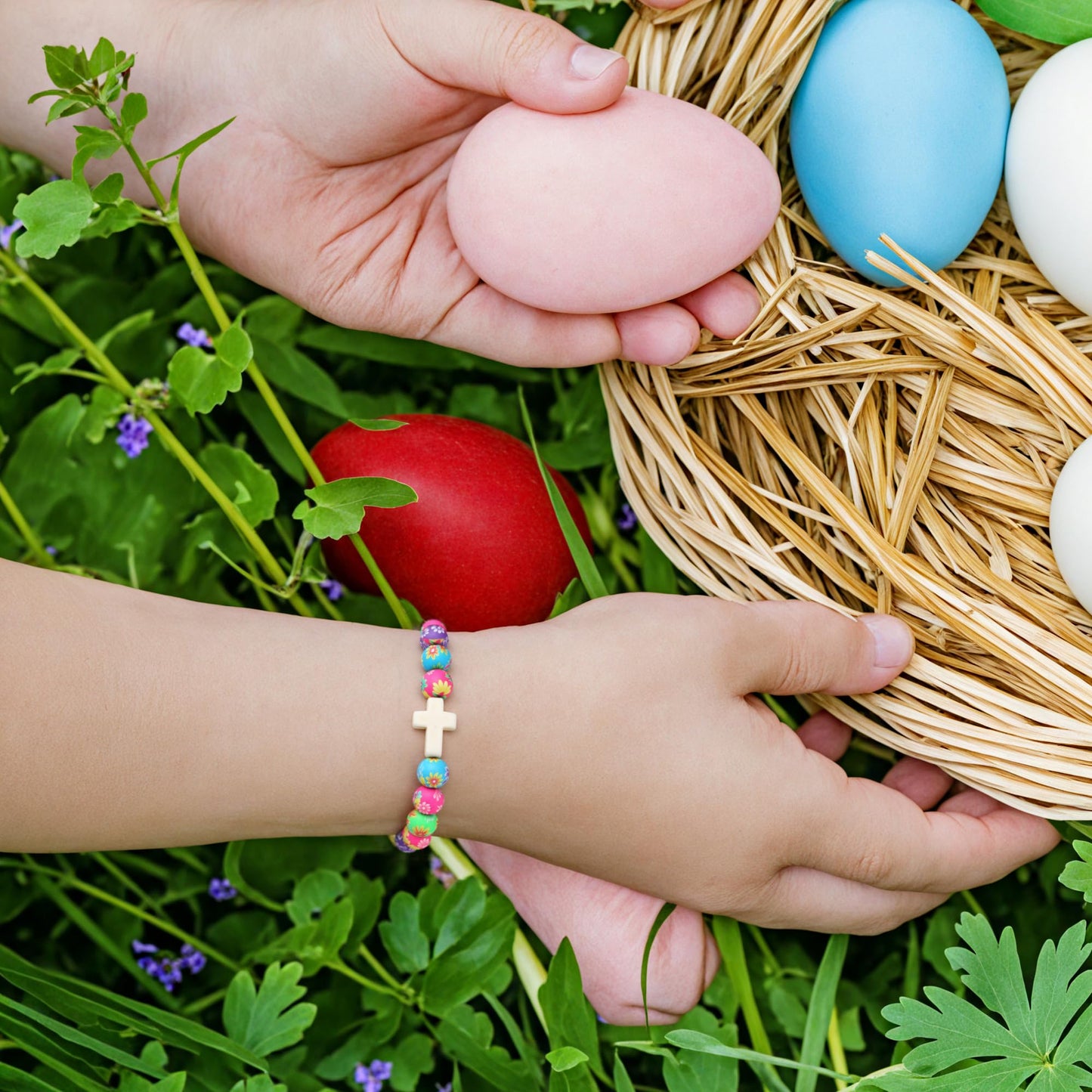 Easter Basket Stuffers for Teens, Happy Easter Bracelets Religious Christian Easter Jewelry for Girls Daughter Granddaughter Niece