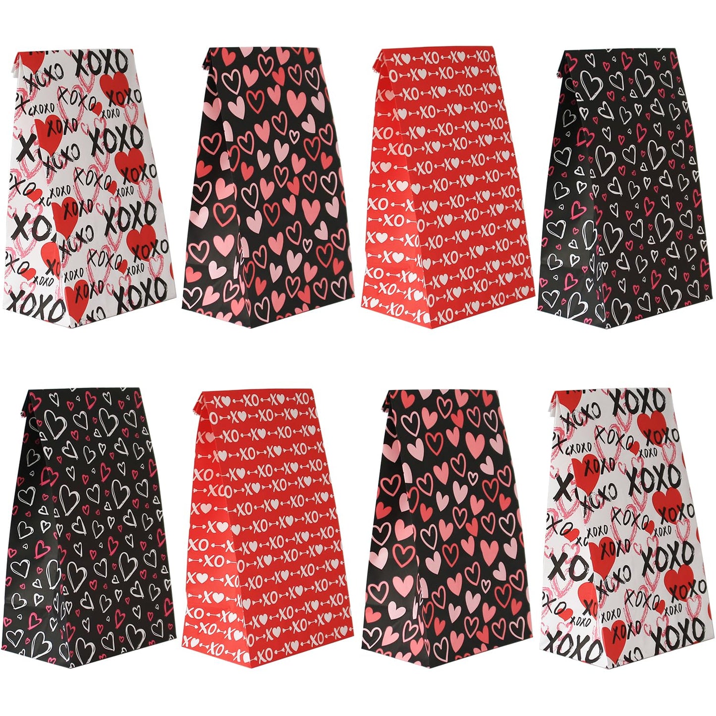 Haobell Valentines Day Bags - 24 Pcs Valentines Goodie Bags With Stickers for Classroom Parties, Kids, Coworkers