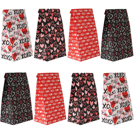 Haobell Valentines Day Bags - 24 Pcs Valentines Goodie Bags With Stickers for Classroom Parties, Kids, Coworkers