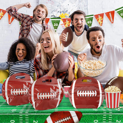 Hxezoc 25 PCS Football Goodie Bags with Handle Sealed Stand-Up Treat Candy Bags Sport Snack Bags for Boys Kids Football Theme Birthday Party Decoration Supplies