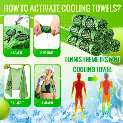 HunnmingRe 12 Count Cooling Towel Tennis Breathable Chilly Towel 32'' x 12'' Soft Tennis Ice Neck Wrap Workout Sweat Washcloths for Sports Gym Microfiber Dishcloths for Coach Gifts