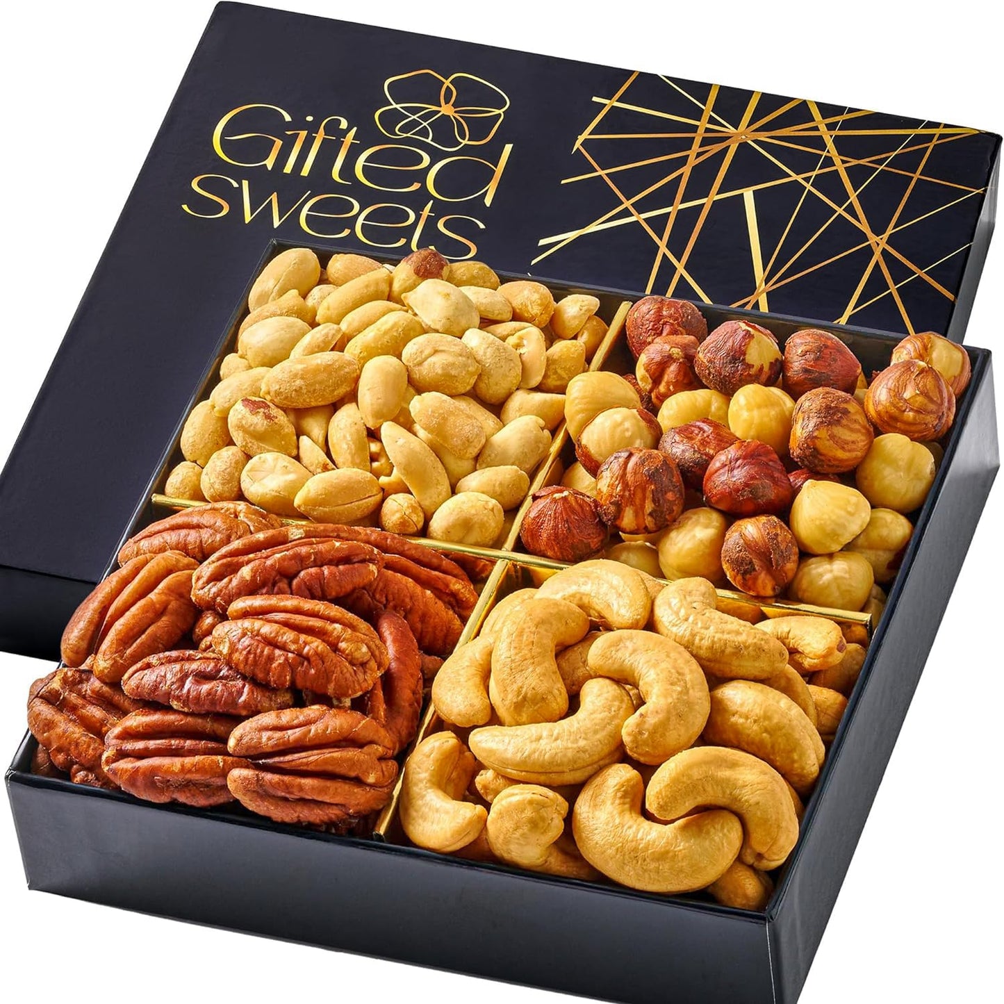 Fathers Day Nuts Gift Basket - 4 Varieties - Premium Assorted Tray - Gourmet Gifts for Birthday, House Warming, Care Package, Sympathy, Get Well, Employee Appreciation Gifts