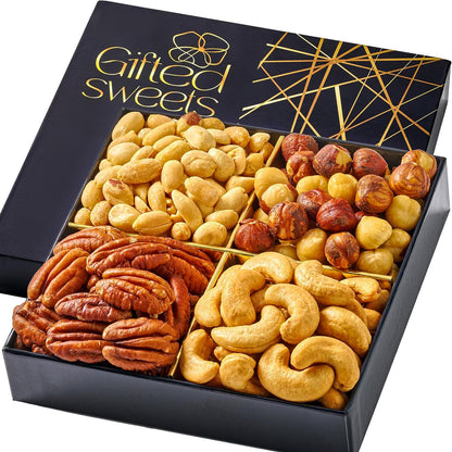 Fathers Day Nuts Gift Basket - 4 Varieties - Premium Assorted Tray - Gourmet Gifts for Birthday, House Warming, Care Package, Sympathy, Get Well, Employee Appreciation Gifts