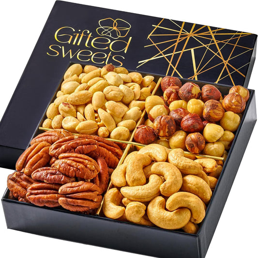Fathers Day Nuts Gift Basket - 4 Varieties - Premium Assorted Tray - Gourmet Gifts for Birthday, House Warming, Care Package, Sympathy, Get Well, Employee Appreciation Gifts