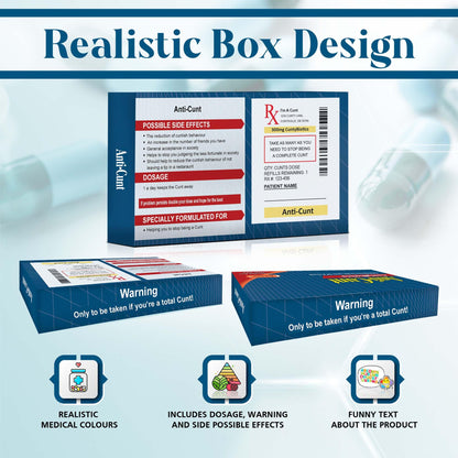 Gag Gifts for Men Funny Gifts Prank Pill Box White Elephant Christmas Yankee Swap Funny Prank Gift Birthday Gift for Dad Brother Friend Presents Empty Gift Box Fill with Candy (Anti-C*nt)