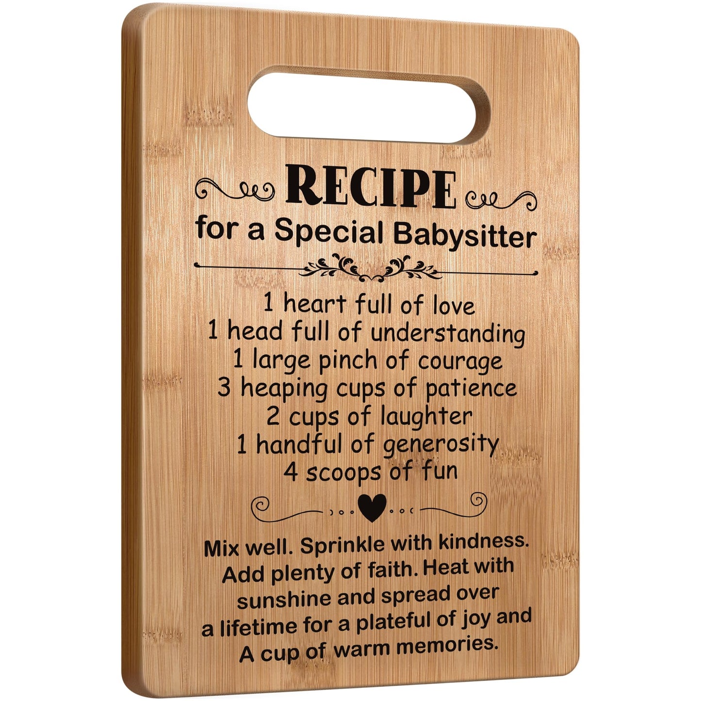 Popular Babysitter Gifts, Cutting Board Gift for Babysitter, Babysitter Appreciation Gift, Thank You Gift for Babysitter Christmas Birthday