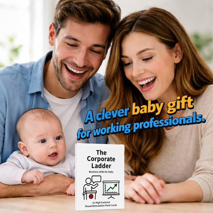 Funny Corporate Baby Gifts – Prepare Your Infant for A High-Powered Business Career - High Contrast Baby Cards for Newborns 0-6 Months – Black and White Visual Stimulation Cards for Tummy Time