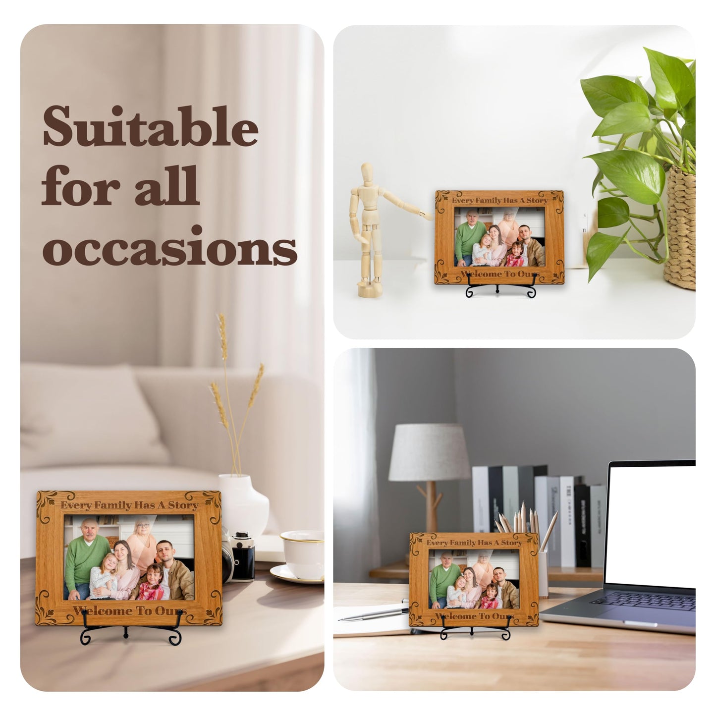 Family Picture Frame 4x6, Adoption Day Gifts for Stepdad Stepmom, Mother's Day Bonus Mom Gift, Father's Day Bonus Dad Gifts, Every Family Has a Story A21-1