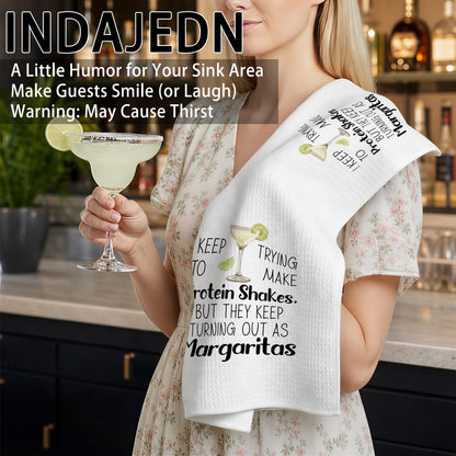 Funny Margarita Gifts Kitchen Towels, Funny Dish Tea Bar Towels for Kitchen Home Bar, Margarita Decor, 16x24 Inches
