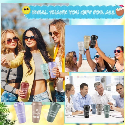 LemonRoad 36 Pcs Employee Appreciation Gifts Bulk,Administrative Professional Day Gifts Set with 16 oz Tumbler Cups,Notebooks & Pens,Thank You Teacher Nurse Staff Coworker Team Gift (Modern,Morandi)