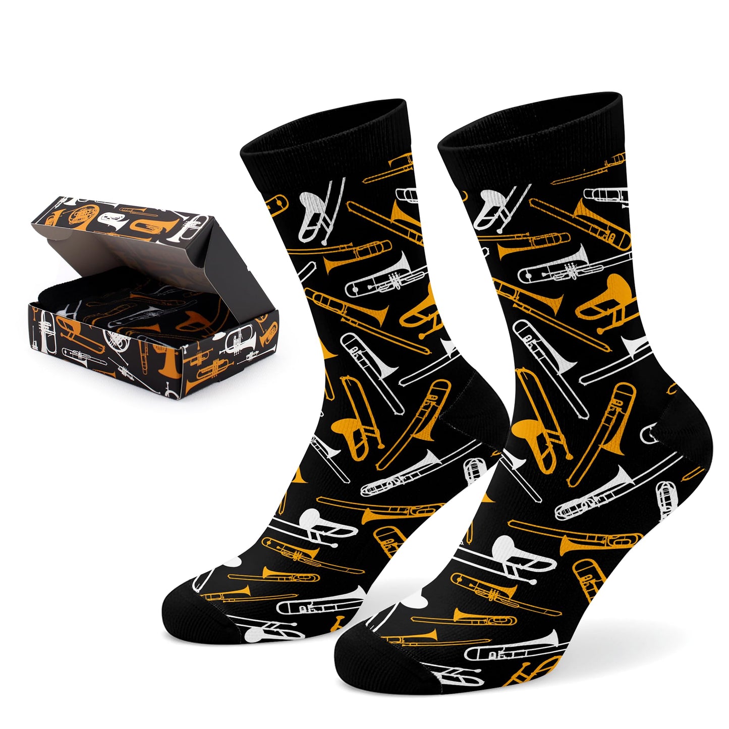 Music Instruments Socks for Men Women, Novelty Socks Gift for Musicians & Music Lovers
