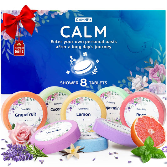 CalmNFiz Shower Steamers Aromatherapy 8 Pack – Gifts for Women, Shower Bombs with Essential Oils, Self Care Relaxation, Easter Basket Stuffers, Birthday Gifts for Mom Wife