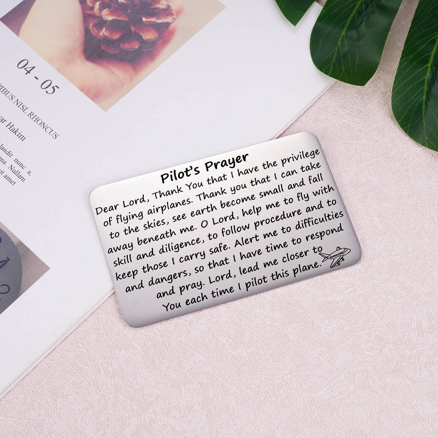 Aesnefe Pilot’s Prayer Wallet Card for Pilot Boyfriend, Aviation Gifts for Pilot Graduation, Future Pilot Gift for New Pilot, Pilot Birthday Jewelry for Him Dad