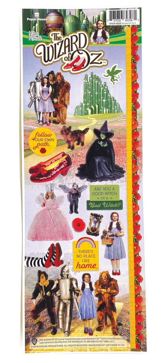 Paper House Productions The Wizard of Oz Cardstock Sticker Sheet for Crafts, Scrapbooking & Collecting