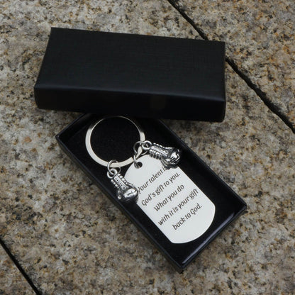 Inspirational Boxing Glove Keychain - Steel Appreciation Keepsake & Memorial Gift for Coach, Trainer, Colleague, Enthusiasts