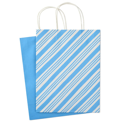 Hallmark 13" Large Gift Bag Assortment, Holiday Icons (12 Paper Gift Bags in Assorted Designs for Hanukkah or Christmas | Stripes, Polka Dots, Snowflakes, Christmas Trees)
