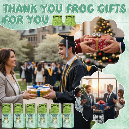 Wettarn 36 Sets Frog Pocket Hug Token Gifts Bulk Crocheted Frog with Box Encourage Positive Greeting Gifts for Women Passover Friend Employees Staff Office Teacher Nurse Week