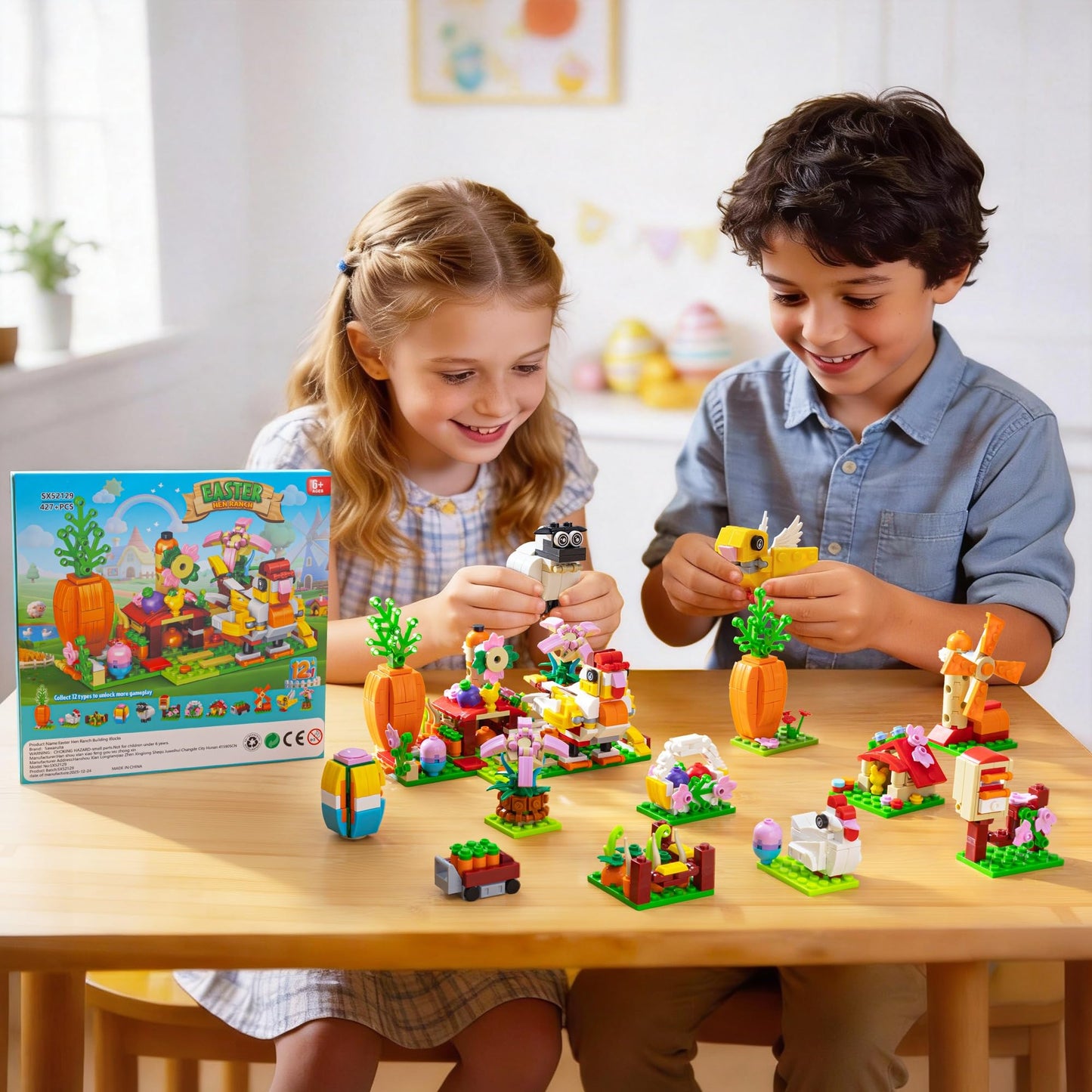 Sawaruita 12-Pack Easter Egg Filler Building Blocks Mini Toys for Kids - Easter Basket Stuffers Gifts for Boys Girls Teens