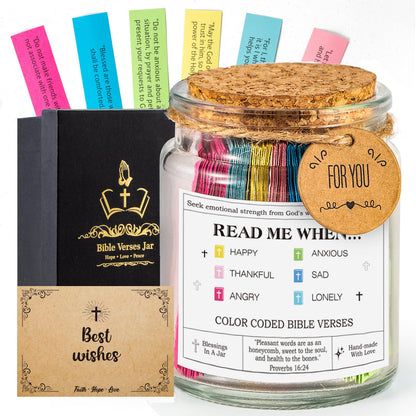 Bible Verse Jar(KJV) - Christian Gifts For Women, Men, Mom, Dad, Friend, Birthday Gifts For Women, Easter Basket Suffers, Christmas & Mother's Day Gift, Graduation Gift- Prayer Jar Daily Encouragement