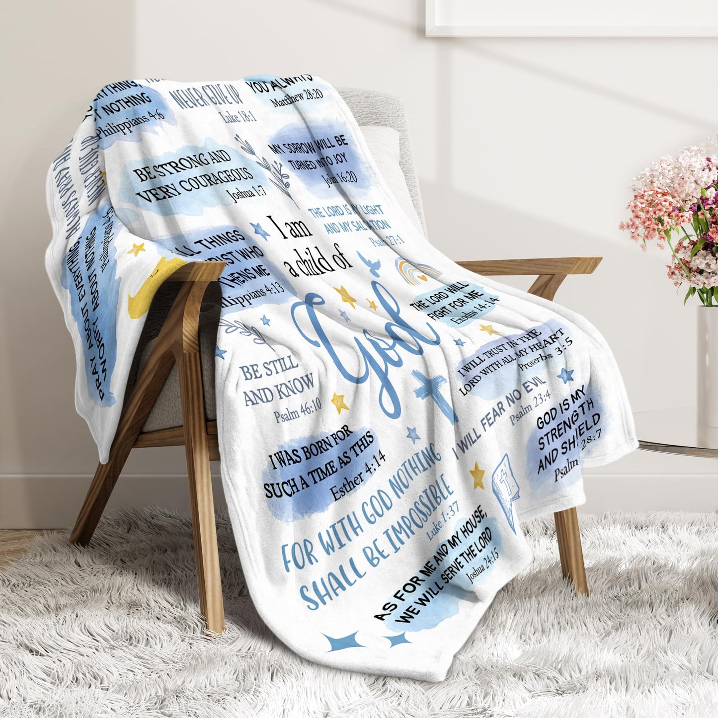 Baptism Gifts for Boys, I Am a Child of God Blanket, Christian Gifts for Men Birthday, Teen Boy Gifts Trendy Stuff, Inspirational Confirmation & First Communion Gifts for Boys (50 * 60)
