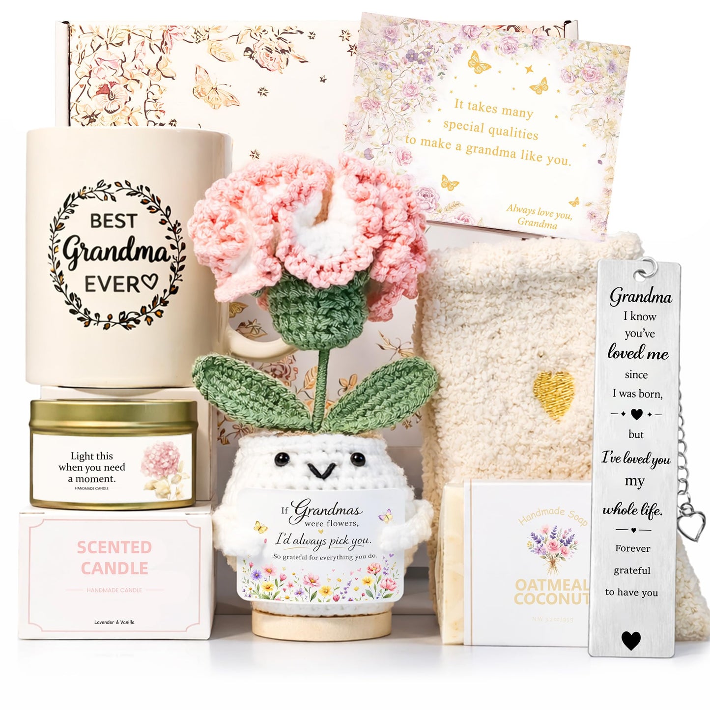 Grandma Gifts, Grandmas Birthday Gifts from Grandkids, Unique Best Grandmas Ever Birthday Gifts Basket, Great Grandma Christmas gift, Mothers Day Christmas gift for Grandmother