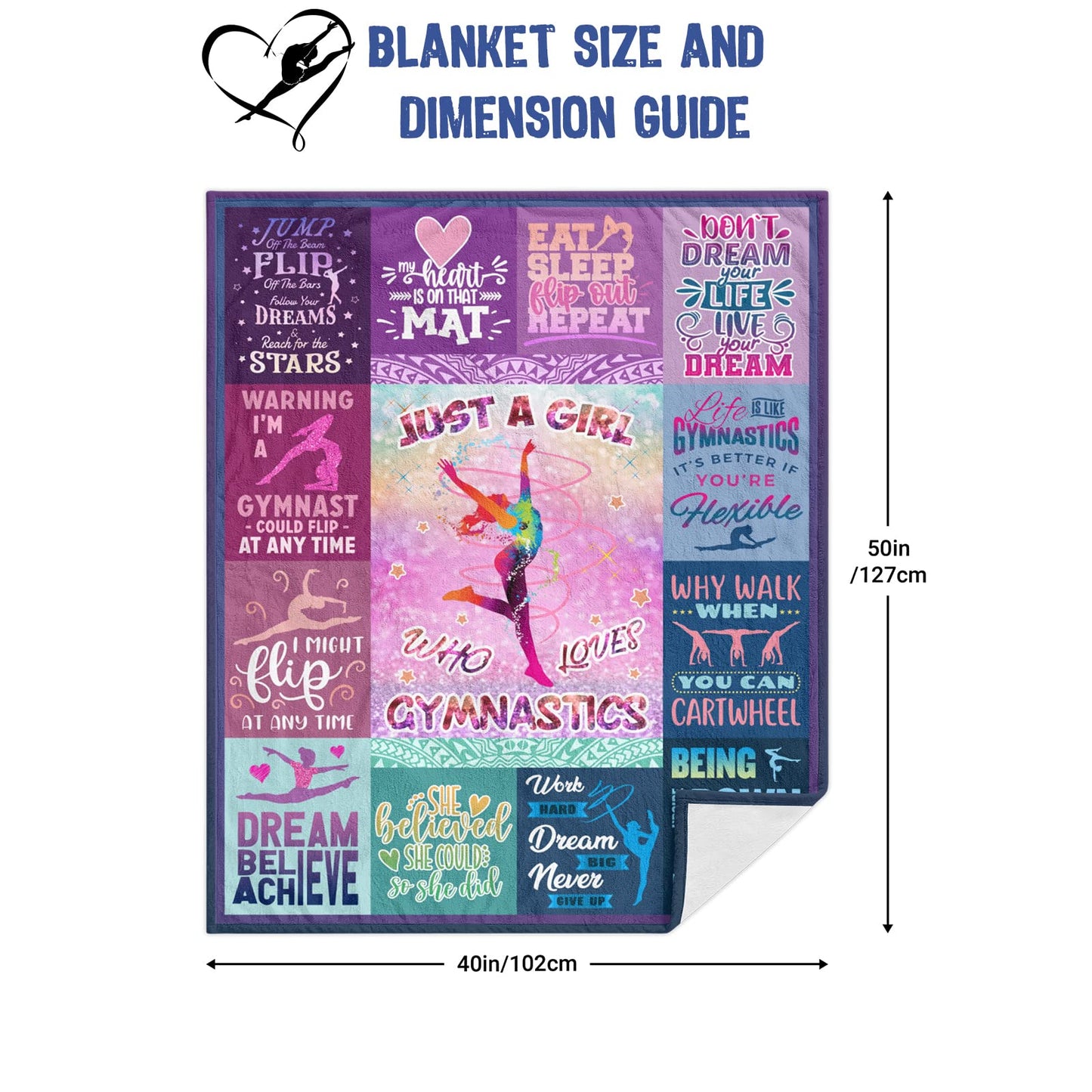 Gymnastics Gifts for Girls, Girls Gymnastics Stuff Blanket Gifts, Gymnastics Christmas Birthday Gifts Throw Blanket 50" x 40"