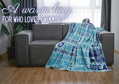 Huglanket Swimming Swimmer Gifts Blanket Throw - Gift for Women, Men, Teen Girls, Teammate, Coach - Just Keep, 50" x 65"