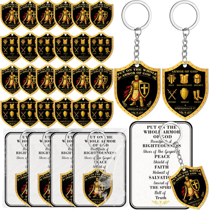 50PCS Christian Keychain Gifts for Men plus 50 Cards Transparent Bags Religious Key Chain Bulk Father's Day Party Gift Supplies