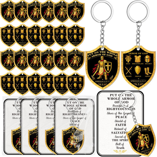 50PCS Christian Keychain Gifts for Men plus 50 Cards Transparent Bags Religious Key Chain Bulk Father's Day Party Gift Supplies