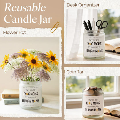 AceThrills New Mom to Be Gift, Pregnancy Gifts for Expecting Mom to Be Gift, Postpartum Gifts for Moms First Time - 7 Oz Lavender Scented Candle (Dog Moms)