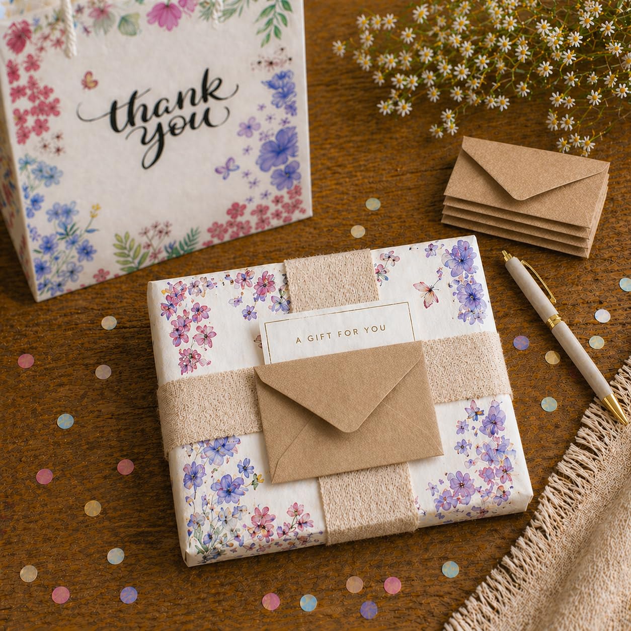 Mini Kraft Envelopes 60 Pack (4’’ x 2.7") – Small Gift Card & Cash Envelopes for Notes, Invitations, Party Favors, Weddings & Holidays
