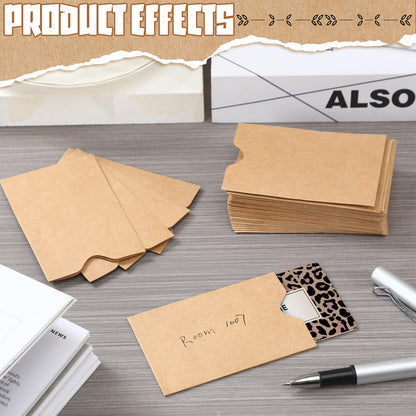 Teling 500 Pack Gift Card Sleeve 2.4 x 3.5 Inches Credit Hotel Key Debit ID Cards Holder Envelopes for Office Business Protector