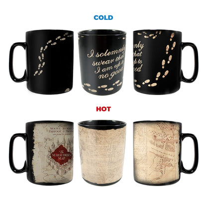 Morphing Mugs Harry Potter - Marauder's Map - I Solemnly Swear – 16 oz Large Ceramic Heat Sensitive Clue Mug – Full image revealed when HOT liquid is added MMUGC924