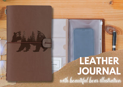 InnoBeta Bear Gifts for Women/Men, Gifts for Bear Lover, Bear Journal, Notebook, Sketchbook, Travel Diary, 7.8x5 Inches