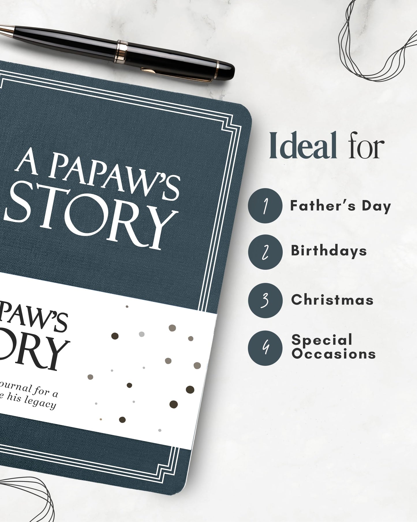 Papaw's Life Story Journal (Hardcover): A Meaningful Keepsake for Papaw to Share His Journey and Memories, Book Includes 250+ Prompt, Sentimental Gift for Father's Day, Birthday & Christmas