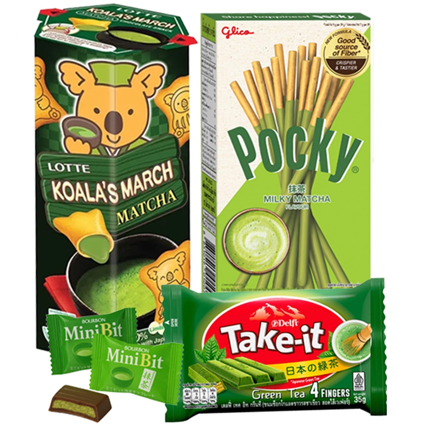 Matcha Lover Chocolate & Candy Assortment Snack Box – Premium Japanese Snacks, Chocolates & Sweets – Unique Gift for Women, Birthday Treats, Aesthetic Green Tea Goodness - Includes Instant Match Latte Drink (Matcha)