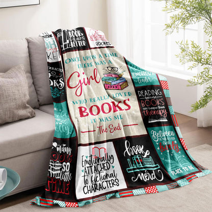 Book Lovers Gifts for Women, Bookish Gifts for Book Lovers Women, Book Lovers Gift Ideas Throw Blanket 60"x50", Reading Gifts for Readers/Librarian/Book Nerd/Bookworm, Book Club Gifts for Woman